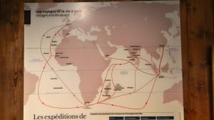The different routes taken by the ships
